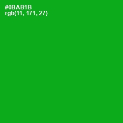 #0BAB1B - Forest Green Color Image