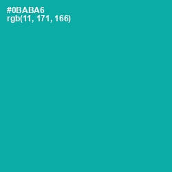 #0BABA6 - Persian Green Color Image