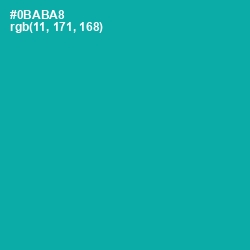 #0BABA8 - Persian Green Color Image