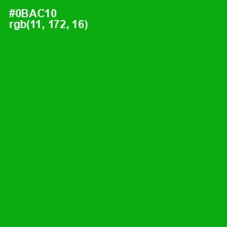 #0BAC10 - Forest Green Color Image