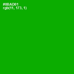 #0BAD01 - Forest Green Color Image