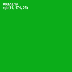 #0BAE19 - Forest Green Color Image