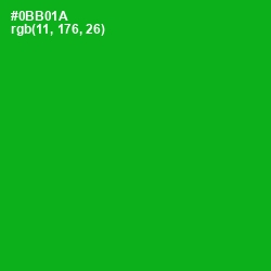 #0BB01A - Forest Green Color Image