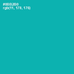 #0BB2B0 - Eastern Blue Color Image