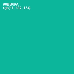 #0BB69A - Persian Green Color Image