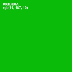 #0BBB0A - Forest Green Color Image