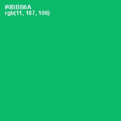 #0BBB6A - Jade Color Image