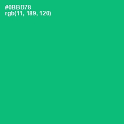 #0BBD78 - Jade Color Image