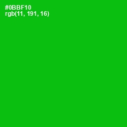 #0BBF10 - Forest Green Color Image