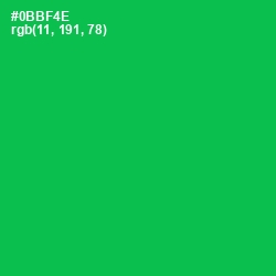 #0BBF4E - Jade Color Image