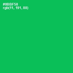 #0BBF58 - Jade Color Image