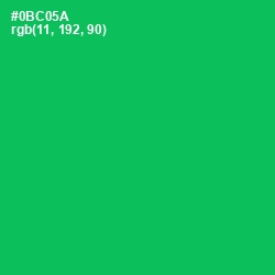 #0BC05A - Malachite Color Image