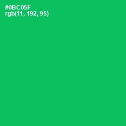 #0BC05F - Malachite Color Image