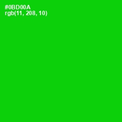 #0BD00A - Green Color Image