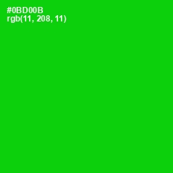 #0BD00B - Green Color Image