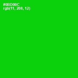 #0BD00C - Green Color Image