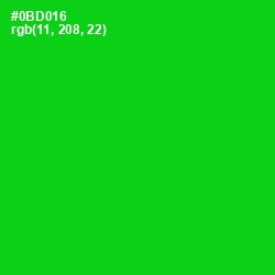 #0BD016 - Green Color Image