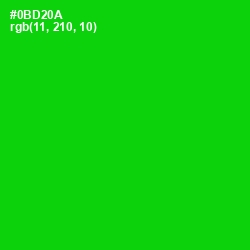 #0BD20A - Green Color Image
