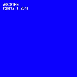 #0C01FE - Blue Color Image