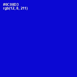 #0C08D3 - Dark Blue Color Image