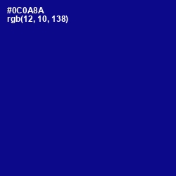 #0C0A8A - Navy Blue Color Image
