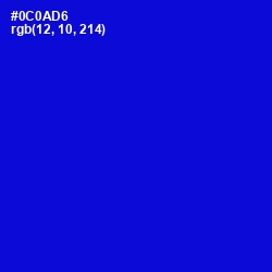 #0C0AD6 - Dark Blue Color Image