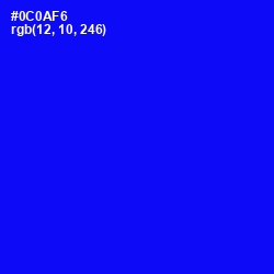 #0C0AF6 - Blue Color Image