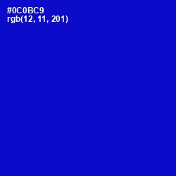 #0C0BC9 - Dark Blue Color Image