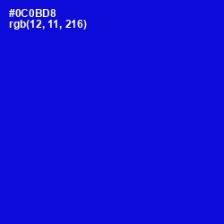 #0C0BD8 - Dark Blue Color Image