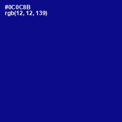 #0C0C8B - Navy Blue Color Image