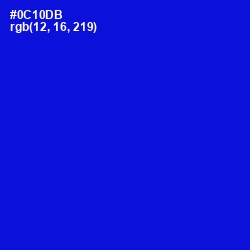 #0C10DB - Dark Blue Color Image