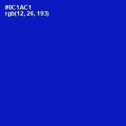 #0C1AC1 - Dark Blue Color Image