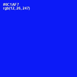 #0C1AF7 - Blue Color Image