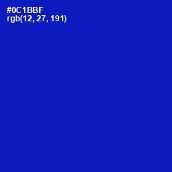 #0C1BBF - International Klein Blue Color Image