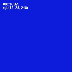 #0C1CDA - Dark Blue Color Image