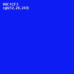 #0C1CF3 - Blue Color Image