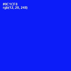 #0C1CF8 - Blue Color Image