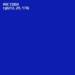 #0C1DB0 - International Klein Blue Color Image