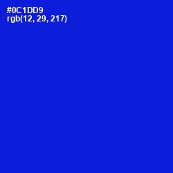 #0C1DD9 - Dark Blue Color Image