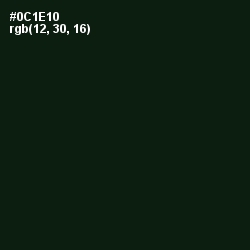 #0C1E10 - Racing Green Color Image