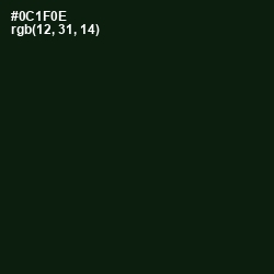 #0C1F0E - Black Forest Color Image