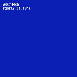 #0C1FB5 - International Klein Blue Color Image