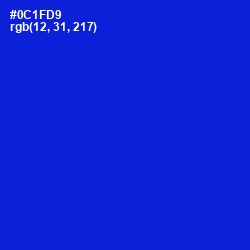 #0C1FD9 - Dark Blue Color Image