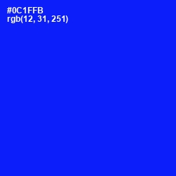 #0C1FFB - Blue Color Image