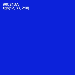 #0C21DA - Dark Blue Color Image