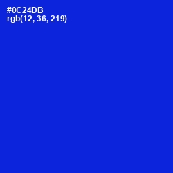 #0C24DB - Dark Blue Color Image