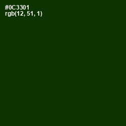 #0C3301 - Deep Forest Green Color Image