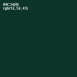 #0C342B - Bottle Green Color Image