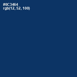 #0C3464 - Midnight Blue Color Image