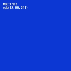 #0C37D3 - Dark Blue Color Image